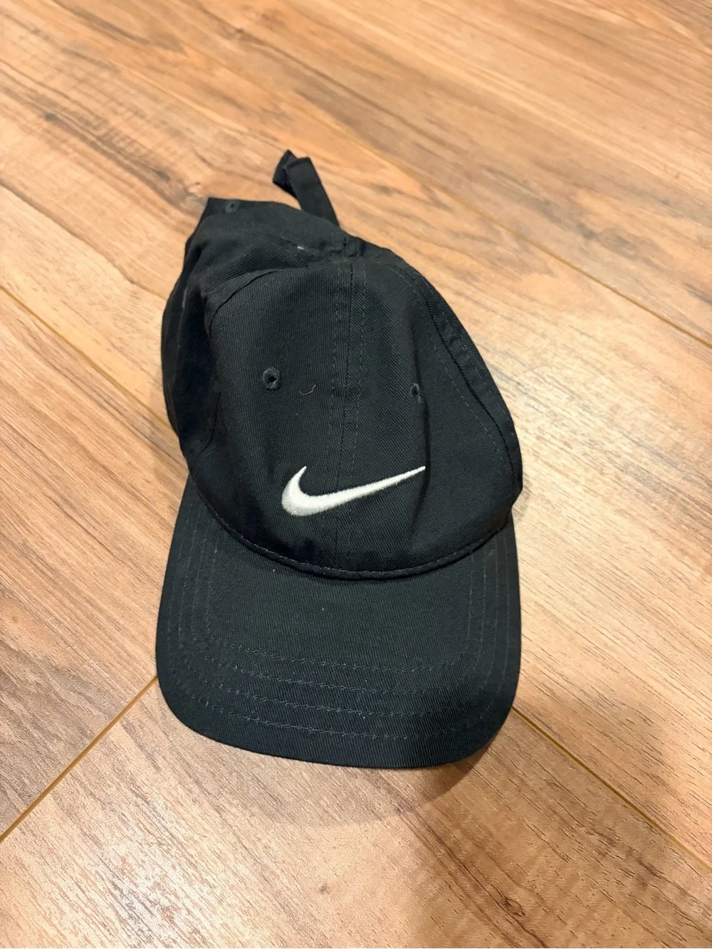 Nike Kids Black Cap with White Swooshi
